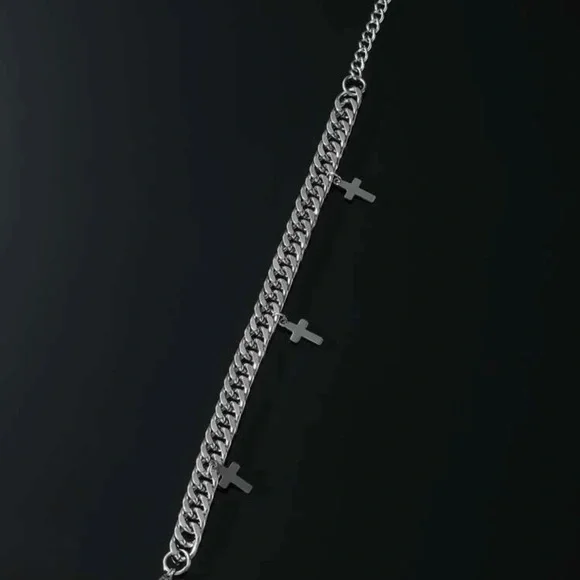 Men Cross Charm Bracelet - Picture 3 of 4